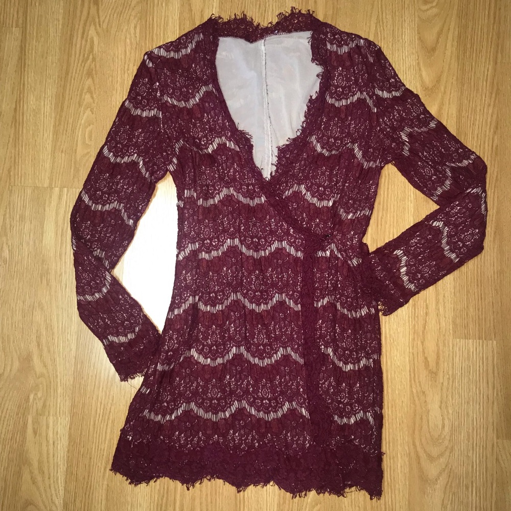 Bebe Dark Red wrap dress